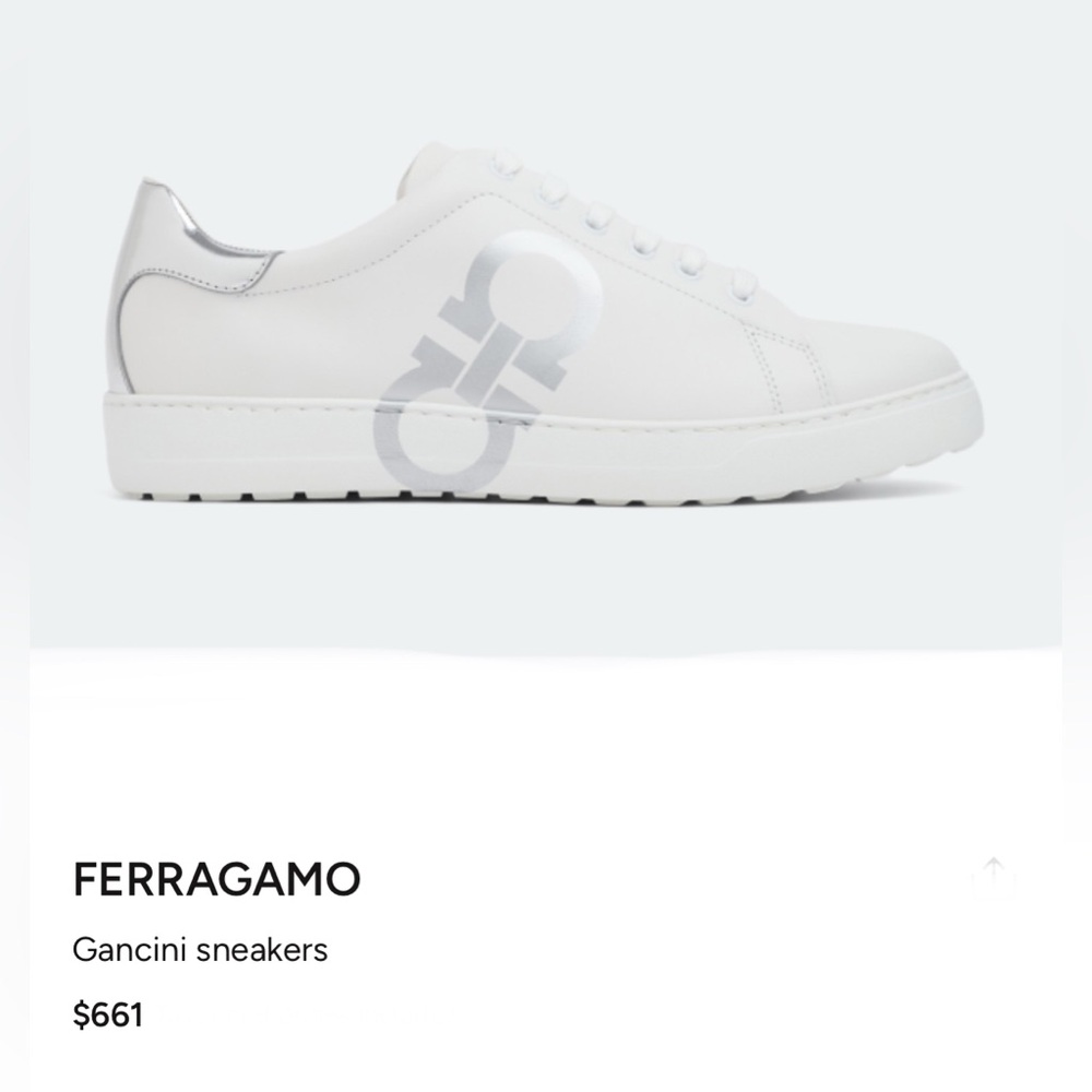 Salvatore Ferragamo white Sneakers brand new never worn size 7 1/2